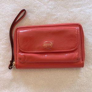 Coach coral wrist wallet